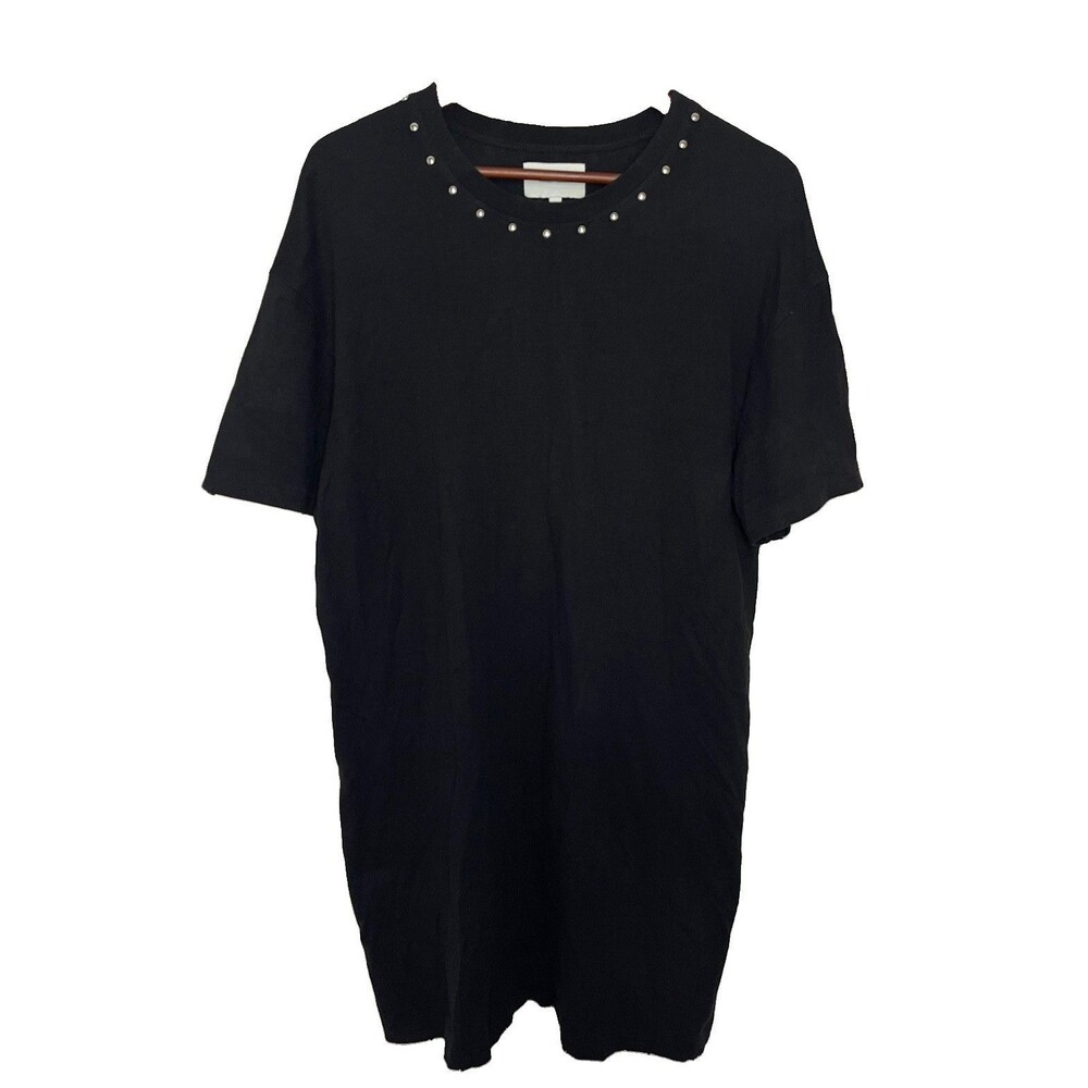 Current Elliott Women's 3 Black Studded TShirt Dress Large Cotton